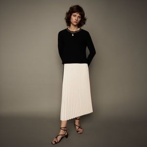 Maje pleated two-tone maxi skirt, brand new